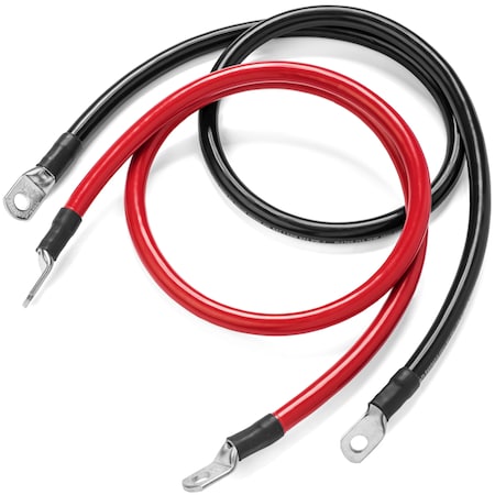 Spartan Power 3 foot 1/0 AWG Battery Cable Set with 5/16" Ring Terminals SP-3FT1/0CBL56